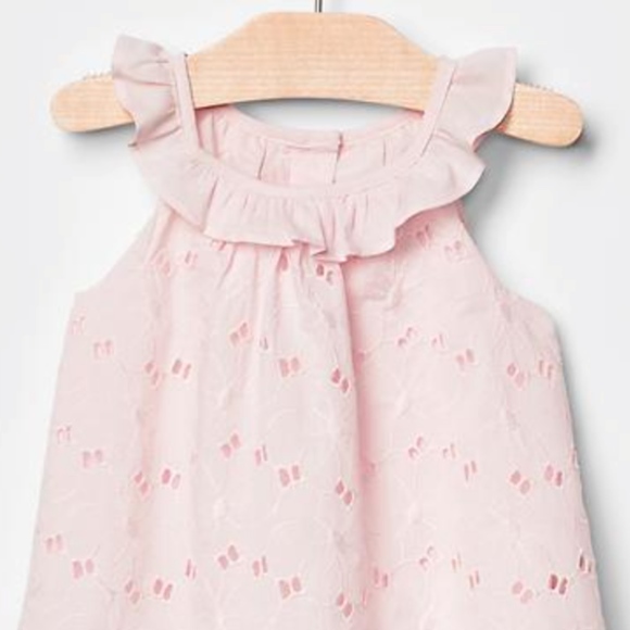 Baby Gap NWT 18-24 pink eyelet body double - Picture 3 of 3